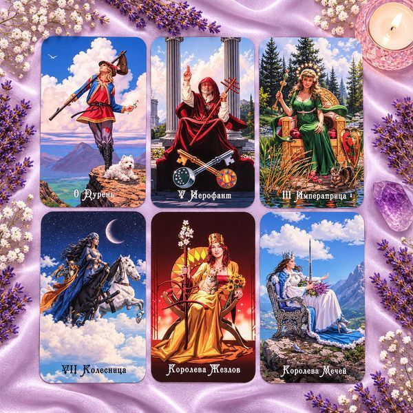 Таро &laquo;Чаклунське&raquo; безрамкове &mdash; 78 карт (7х12см) з інструкцією та коробочкою ТКолдов-1 фото